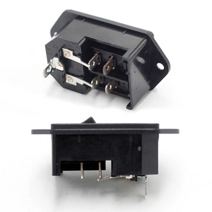 IEC 60320 C14 2-in-1 ổ cắm điện với ON-OFF 15A Rocker chuyển 10A 250V vật liệu đồng cho home & văn phòng phích cắm & ổ cắm - Product Image 4