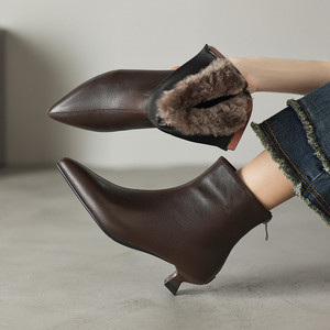 Stivaletti Cialisa Sexy a Punta in Vera Pelle di Alta Qualità per <span class=keywords><strong>Donna</strong></span>, <span class=keywords><strong>Scarpe</strong></span> Autunno Inverno 2025 con <span class=keywords><strong>Tacco</strong></span> <span class=keywords><strong>Medio</strong></span> - Product Image 1