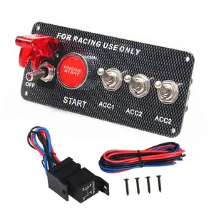 DaierTek Bảng Công Tắc Đánh Lửa Xe Đua Chống Nước Bằng Nhôm DC 12V 24V 4 Công Tắc Bật Tắt Công Tắc Nút Nhấn Khởi Động Động Cơ Cho Xe Hơi - Product Image 1