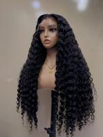 Perruques Lace Front Closure HD 13x4 à Ondulations Profondes Longues Noires Naturelles, Perruque Sans Colle, 100% Cheveux Humains Bruts Vierges Brésiliens pour Femmes