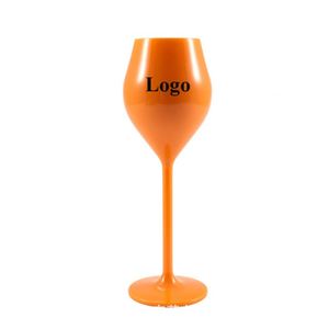 Verres à vin et à champagne en plastique réutilisables avec logo personnalisé imprimé, couleurs assorties, pour les fêtes à domicile - Product Image 1