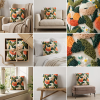 Oreiller personnalisé de luxe avec crochet brodé de fleurs mignonnes Coussin unique coloré de style moderne pour la décoration intérieure ou l'hôtel
