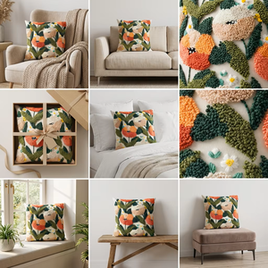 Oreiller personnalisé de luxe avec crochet brodé de fleurs mignonnes Coussin unique coloré de style moderne pour la décoration intérieure ou l'hôtel - Product Image 3