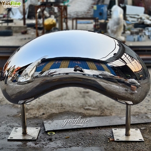 Beroemde Spiegel Gepolijst Wolkenpoort Kunst Standbeeld Roestvrij Staal Bonen Sculptuur - Product Image 3