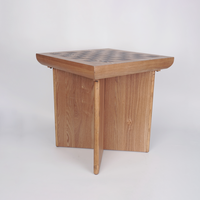 Table console vintage en métal à plateau damier, table d'appoint carrée, table d'appoint rétro à motif d'échecs pour salon de villa et d'hôtel