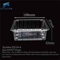 Barquette alimentaire jetable écologique en PP/PET, 0,3 mm, transparente, pour fruits de mer, fraises, tomates, légumes