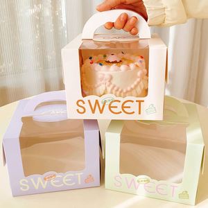 Custom Recyclable Personalized Packaging <b>square</b> Birthday Cake Paper Box with Window and Cake Board - Product Image 3