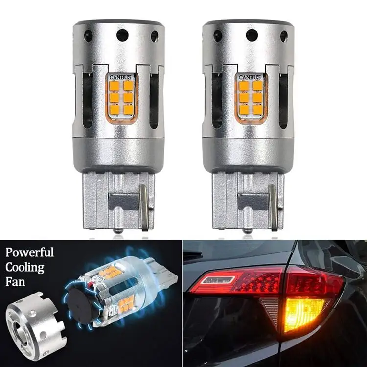 Cooling Fan Anti-Hyper Flash Turn Signal CSP 1919 24 LED Car Light Lamp Bulb 1156 7440 T20 Led CANBUS Led Turn Signal