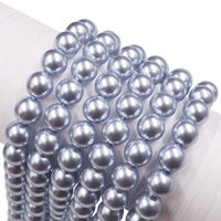 Gris bleu couleur 8mm plein trou Hotselling perle de verre perle en vrac Imitation couleur perles pour la fabrication de bijoux bricolage