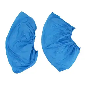 Penutup sepatu Anti selip plastik biru sekali pakai 100 pak penutup untuk membersihkan & Boot keselamatan