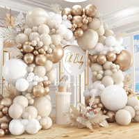 Kit de guirlande de ballons nude beige doré, ballons en latex mat, décoration de fête bohème, mariage, douche nuptiale, fiançailles