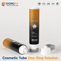 Tube souple en PE noir dégradé mat de 100 ml à double compartiment, vide et personnalisable, pour emballage cosmétique de lotion