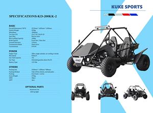 Kandi Sand Buggy Racing Go Kart 200cc 4 temps Refroidissement par huile Transmission par chaîne Moteur à transmission automatique Système de frein à disque Pédale - Product Image 6