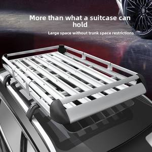 Barras Transversales de Aleación para <span class=keywords><strong>Portaequipajes</strong></span> de Techo de Coche, <span class=keywords><strong>Portaequipajes</strong></span> Universal para SUV, Cesta de Equipaje Especializada con Capacidad de +70 kg, Sin Perforaciones - Product Image 3