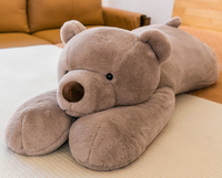 Vente en gros peluche allongée pour l'anxiété peluche ours blanc doux couché coussins en peluche