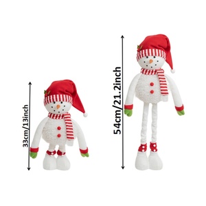Decoraciones Navideñas Nuevas al por Mayor de Fábrica 2025 - Gorro de Santa Rojo y Adorno de Muñeco de Nieve Retráctil en Caja de Regalo - Product Image 3
