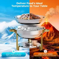 Chafing Dishes Buffetset Ronde Voedselwarmer RVS Pan met Deksel 6QT Catering Feesten Diners Evenementen Amerikaanse Oorsprong