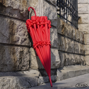 Sản phẩm mới móc xử lý staight Antique parasol pongee vải REN Ô cong xử lý ren chùa thẳng ô - Product Image 3