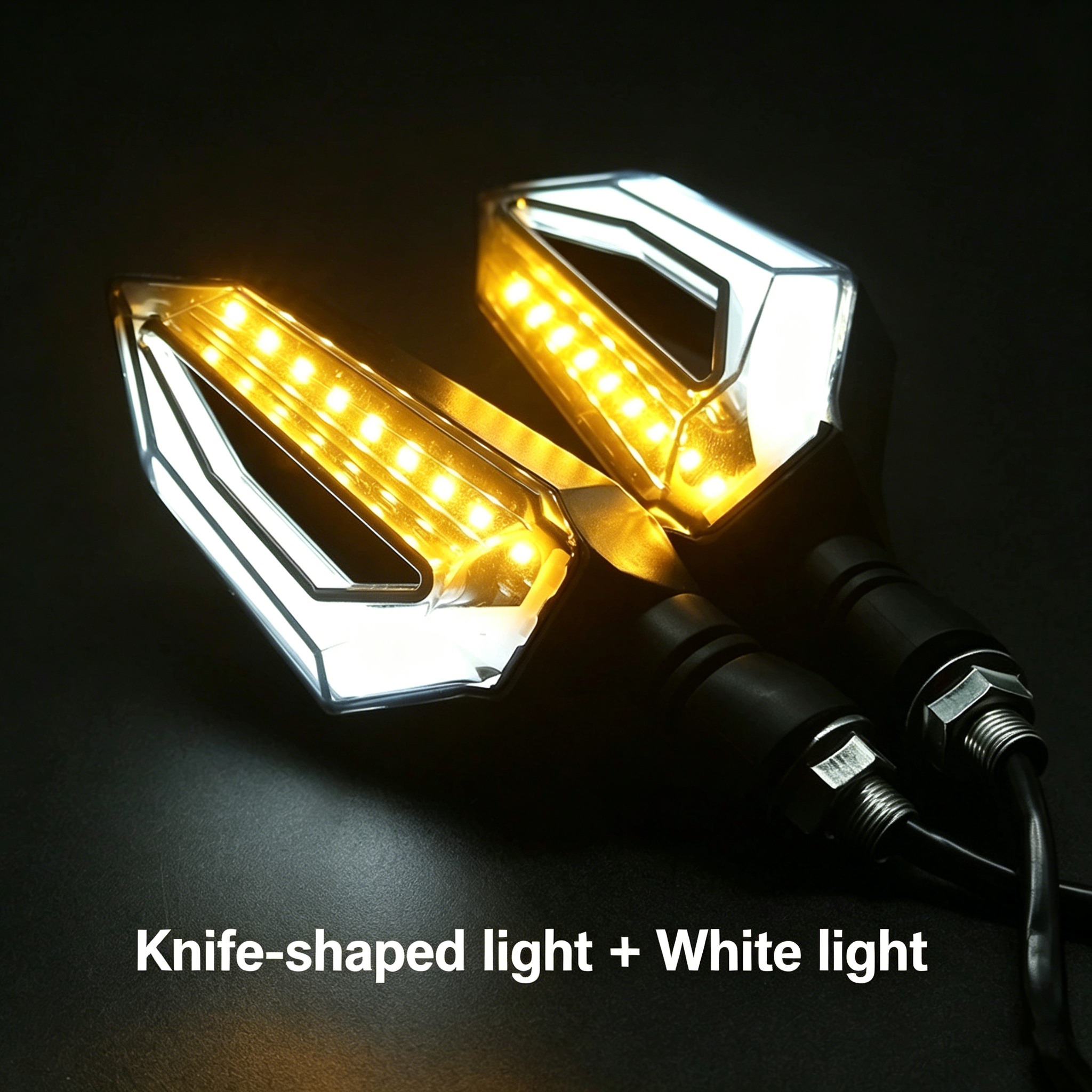 Knife-shaped light + White light