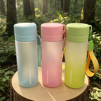 Bouteille d'eau YEKEA en Tritan à dégradé sablé, grande capacité 600/760 ml, écologique, portable, anti-fuite, bouteille de voyage