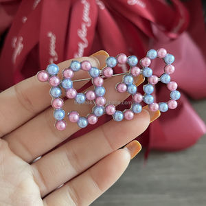 TopveskoJJナンバーピン1938ピンクブルーパールジャックジルブローチ女性用ジュエリーアクセサリー - Product Image 6