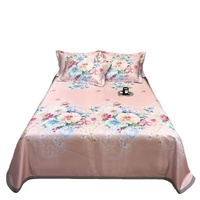 Ensemble de draps-housses 3 pièces personnalisés à imprimé floral, en polyester 200TC, écologiques et rafraîchissants, style européen-américain pour usage domestique