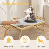 Casse-tête en bois naturel pour adultes 1500 pièces Planche à puzzle 4 tiroirs Couvre-jambes pliable 34.3 \ "x 26.5 \" Support de rangement pour jouets
