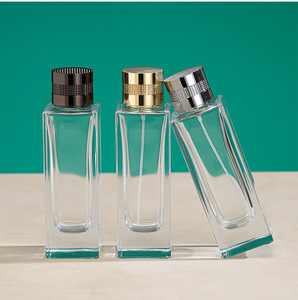Nuevo Diseño, Botella de Vidrio Transparente Cuadrada Redonda de Lujo de 100 ml para Perfume en Aerosol para Hombre y Mujer, con Caja y Tapa - Product Image 2
