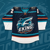Maillot de hockey sur glace personnalisé en tissu sergé avec logo de marque de club professionnel et écussons brodés – Uniformes de hockey