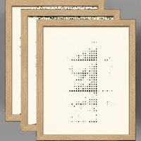Bingkai Poster Kayu Solid VCK 16x20 untuk Dinding dan Meja, Kayu Oak Alami, 3 Paket, Bingkai Galeri Persegi Panjang