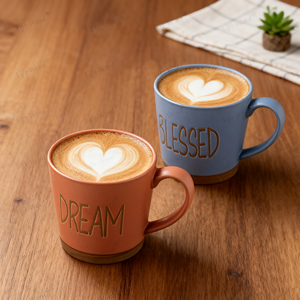 Compre a granel Food Contact Safe America Style Tazas grandes Diseño de letras populares Taza de café de cerámica para regalo - Product Image 6