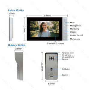 Trudian 7 pouces Smart Videophone caméra sonnette caméra porte téléphone 4 fils analogique interphone vidéo porte téléphone interphone <span class=keywords><strong>pour</strong></span> Villa - Product Image 2