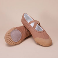 Ballerines en toile extra-douces pour femmes, couleur café, à enfiler, pour la danse chinoise et la correction posturale
