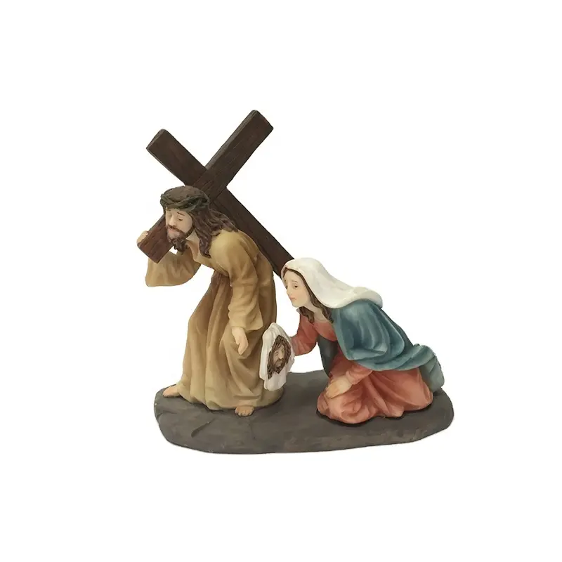 Stampi religioso santo Gesù con figurina croce presepe Set OEM & ODM resina decorazione per la casa europa scultura moderna 7-15 giorni