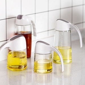 Amazon Leak Proof Condiment Container Auto Flip Vinegar Glass Bottle Olive Oil Dispenser