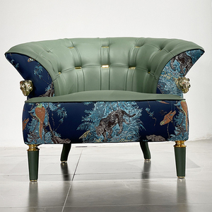 Canapé moderne en cuir nubuck à dossier haut paresseux <span class=keywords><strong>BLOOM</strong></span> avec base en métal chaises de canapé monoplace en microfibre de loisirs bon marché - Product Image 4
