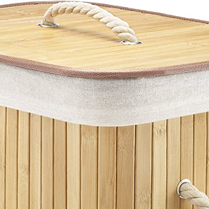 Waschekorb Hot Bán quần áo lưu trữ giặt cản trở tre quần áo giặt Giỏ quần áo cản trở với dây thừng xử lý - Product Image 6