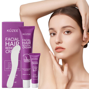 Crème dépilatoire apaisante permanente pour femmes, sans douleur, pour l'épilation du visage en 4 minutes, pour le dessus du visage, le menton et les poils de pêche - Product Image 1