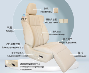 Sièges baquet en cuir tout-terrain <span class=keywords><strong>pour</strong></span> Toyota Land Cruiser Series, coussin de siège en <span class=keywords><strong>mousse</strong></span> à mémoire intelligente, cabine VIP ALPHARD VELLFIRE - Product Image 3