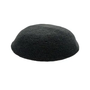 HOMENS MENINOS E CRIANÇAS TODO O TAMANHO PRETO HANDMADE CROCHET JEWISH KIPPAH HAT