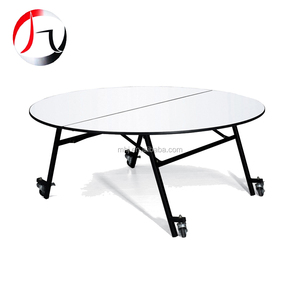 Tablero de melamina móvil Mesa plegable de 6 pies Mesa redonda de madera para fiestas con ruedas - Product Image 6