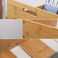 Organizador de oficina de bambú y caja de soporte de almacenamiento de archivos adecuada para oficina, hogar, almacenamiento de madera, almacenamiento de escritorio, bandeja de archivos, encimera
