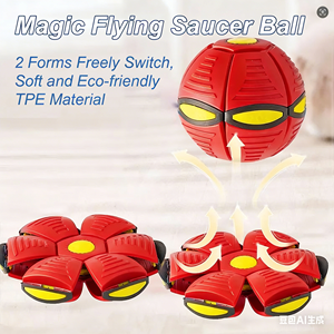 Pelota de juguete inflable con diseño rojo y amarillo para niños, juego al aire libre, paquete de 2, plástico ABS, edad de 8 a 13 años, unisex - Product Image 3