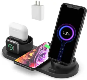 HUNDA Best Seller On Alibaba Most Sold One Product Fast 6 Qi Appl Watch Phone 3 In 1 Wireless Charger