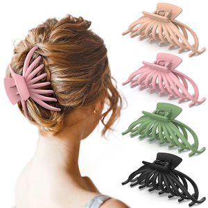 Pinza de pelo de <span class=keywords><strong>pulpo</strong></span> grande de 4,7 pulgadas, pinza de pelo de Color sólido mate para mujer, accesorios para el cabello huecos, pinza de pelo Jumbo Simple acrílica de 12cm - Product Image 1