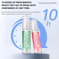 Spray buccal rafraîchissant portable format voyage, saveur fruitée, 0 sucre, 0 alcool, 0 conservateurs, buse rotative, format poche