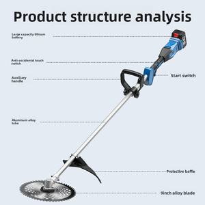 Tondeuse à <span class=keywords><strong>gazon</strong></span> et désherbeur multifonction sans balais à batterie lithium rechargeable pour usage domestique - Product Image 4