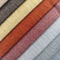 Tissu d'ameublement Jacquard en lin de haute qualité 100% polyester pour canapé Style européen uni avec technique tricotée en chaîne