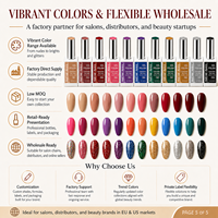 Vernis à ongles gel 36 couleurs longue tenue, formule non toxique, séchage UV/LED, pour manucure et nail art en salon, vente en gros – Collection Automne Hiver