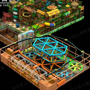 Cadre d'escalade mignon pour aire de jeux intérieure sur le thème de la forêt avec toboggan et fosse <span class=keywords><strong>à</strong></span> balles encourageant l'interaction parent-enfant - Product Image 4